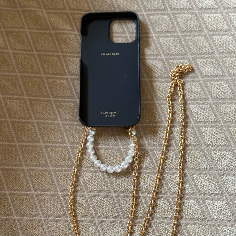 Kate Spade Black Pearl and Pave IPhone 13 Pro Max Case Crossbody